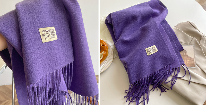 跨境双面仿羊绒围巾女冬季保暖情侣高级感中长款围脖纯色百搭披肩详情60