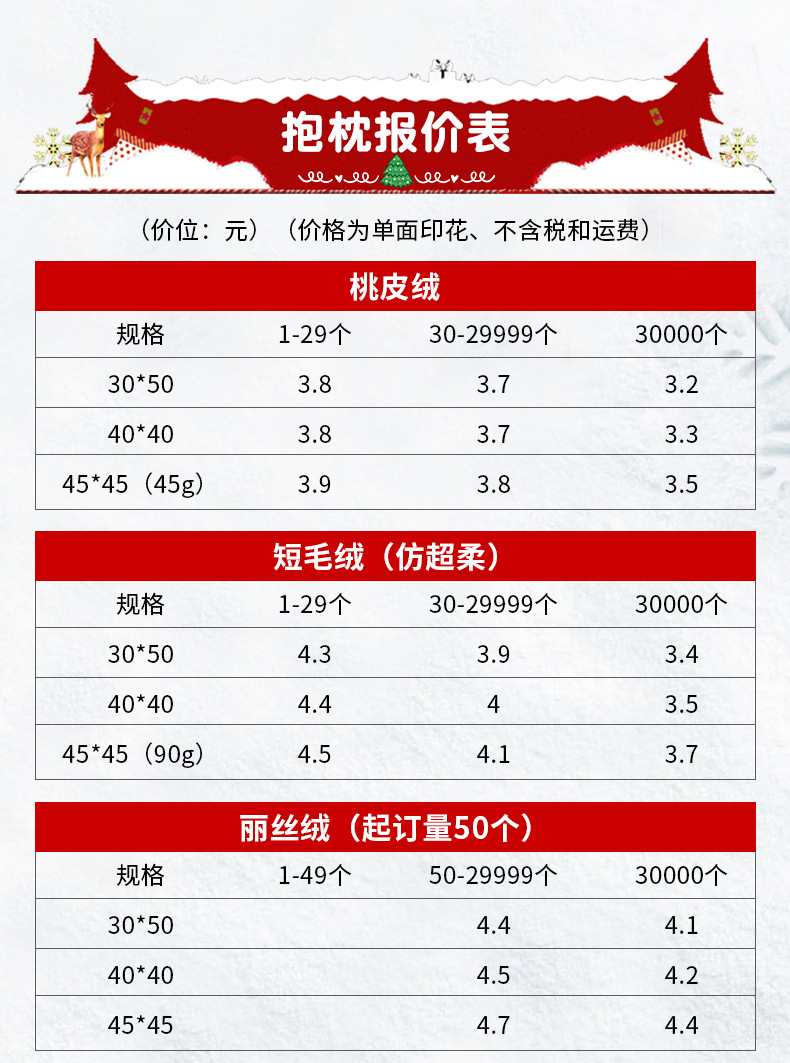 圣诞抱枕数码印烫金抱枕套短毛绒靠垫套床头靠垫沙发靠背厂家批发详情32