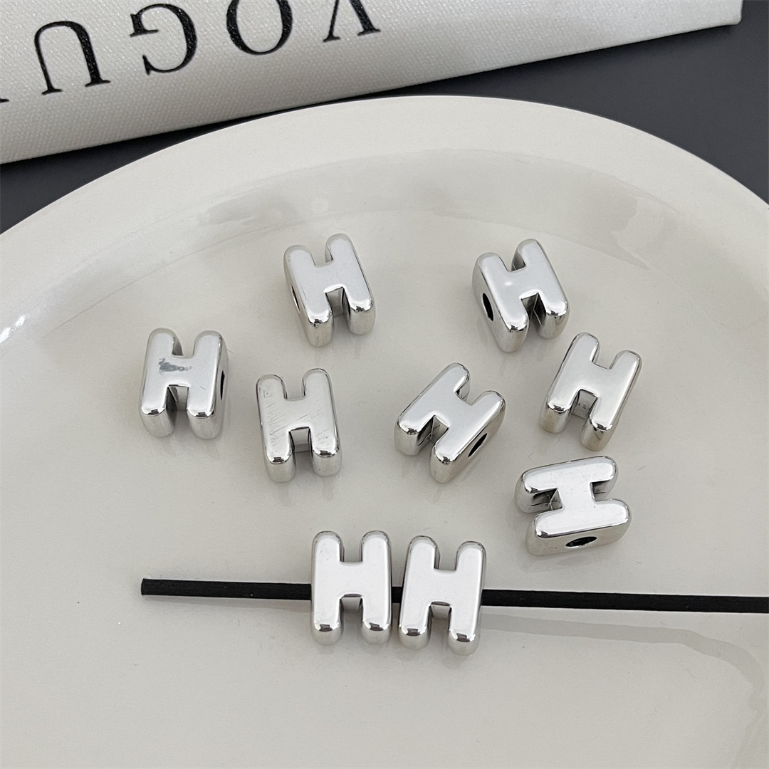 diy acrylic silver large-hole letter beads jewelry accessory package, hanging mobile phone chain accessory, stringing beads, scattering beads pic 13