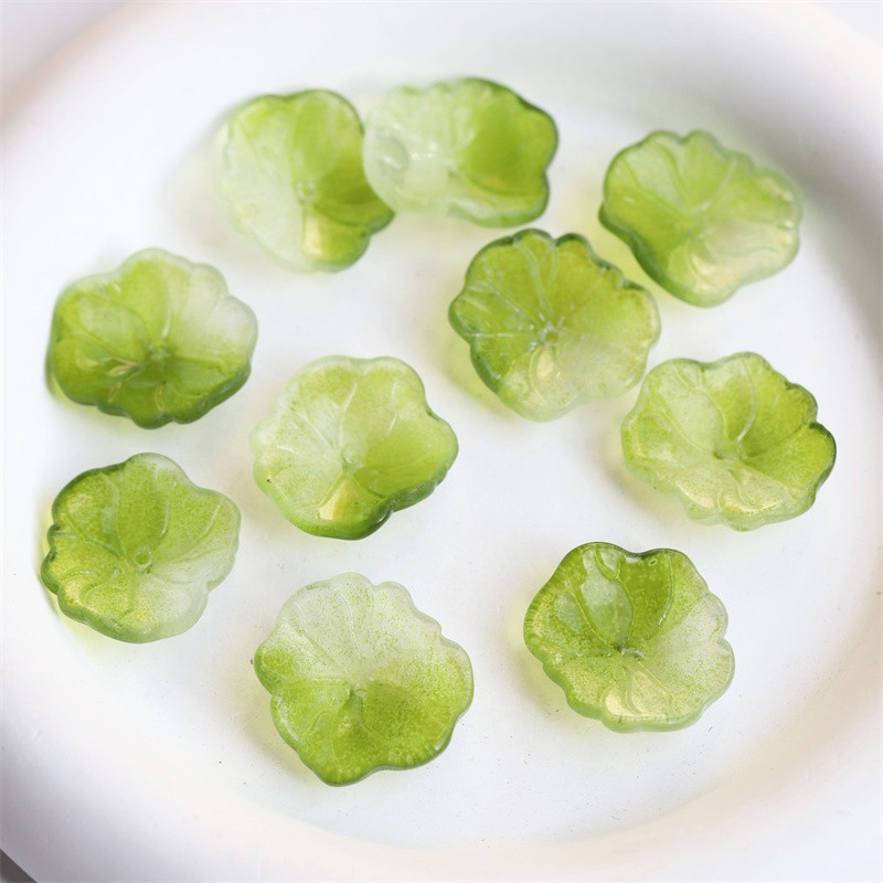 琉璃22*24mm立体圆荷叶diy古风发簪玉簪花叶子荷花步摇材料配件详情4