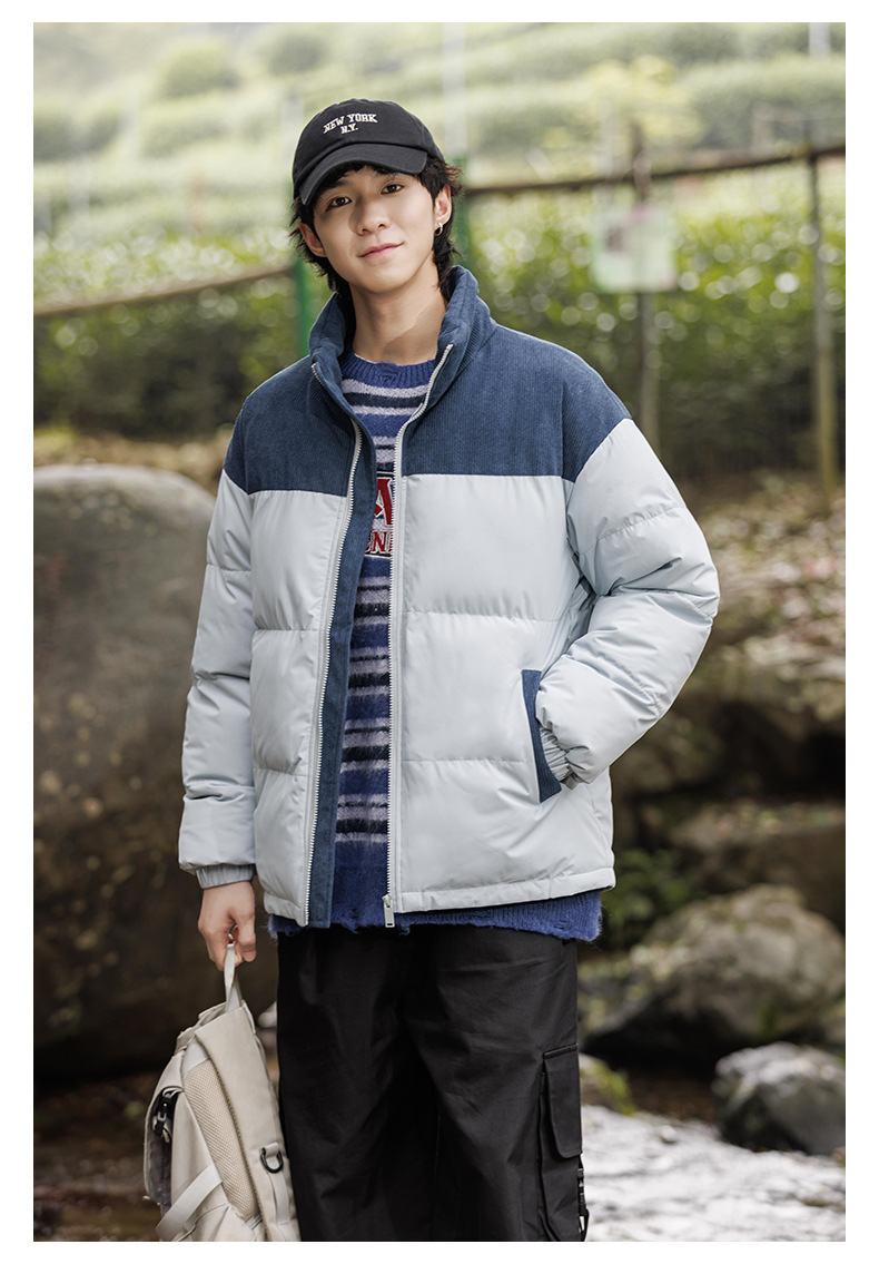 New winter fleece cotton-padded jackets for both men and women, thickened and warm cotton-padded jackets, couple bread jackets, and trendy color-blocked cotton-padded jackets pic 33