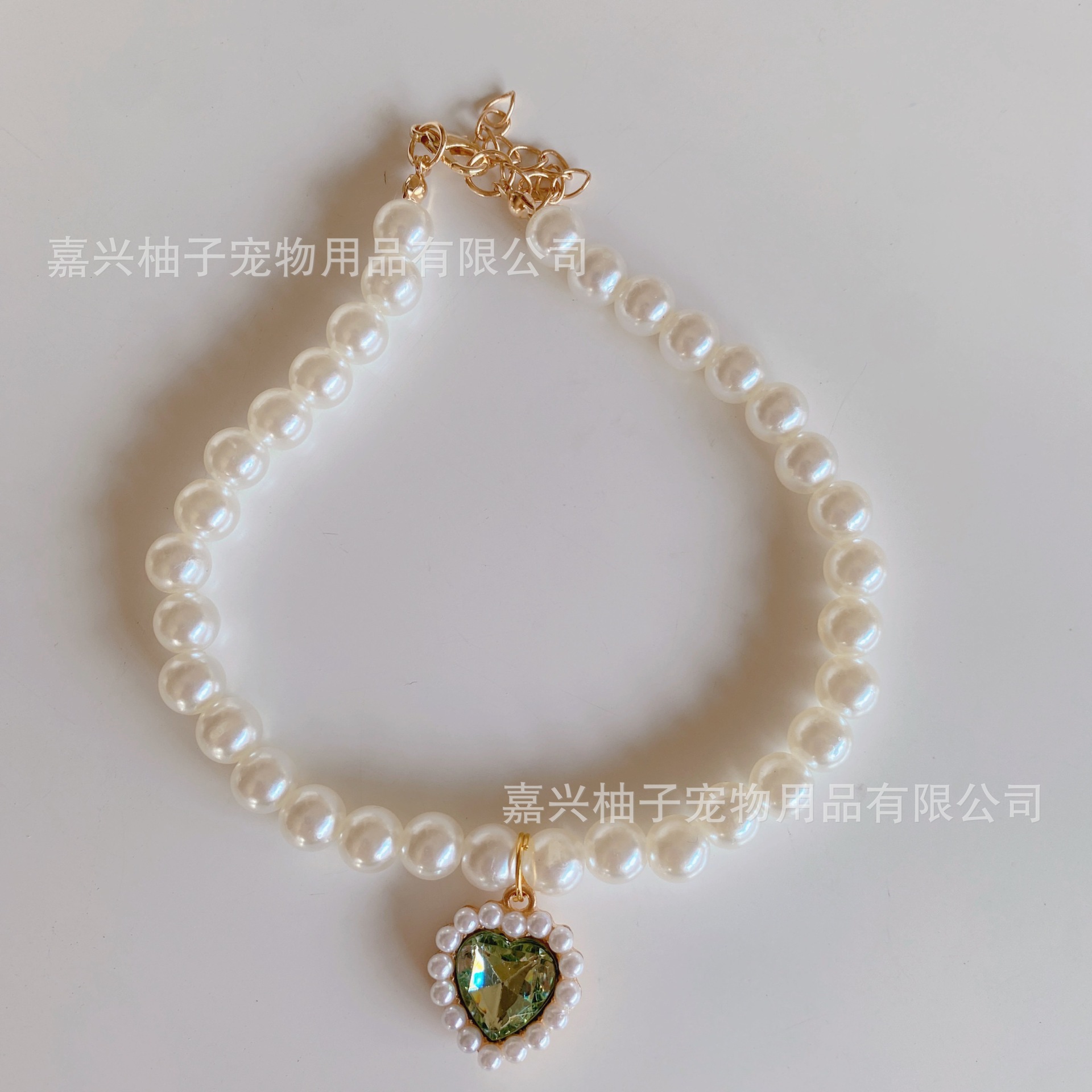 Wholesale of pet pearl necklaces, cat collars, puppy heart crystal pendants, teddy neck cute decorations pic 9