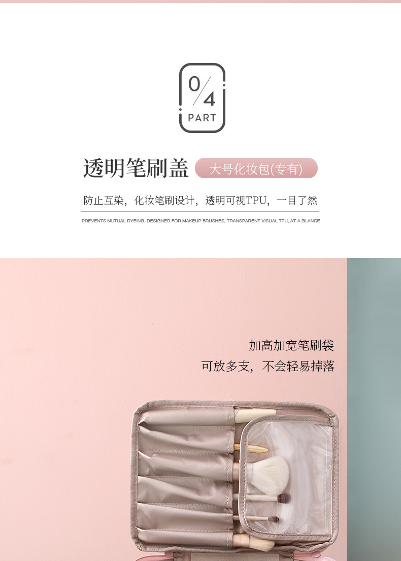 Wholesale of large-capacity, ins style, high appearance level, high-end feel, portable waterproof letter makeup bags for Internet celebrities pic 9