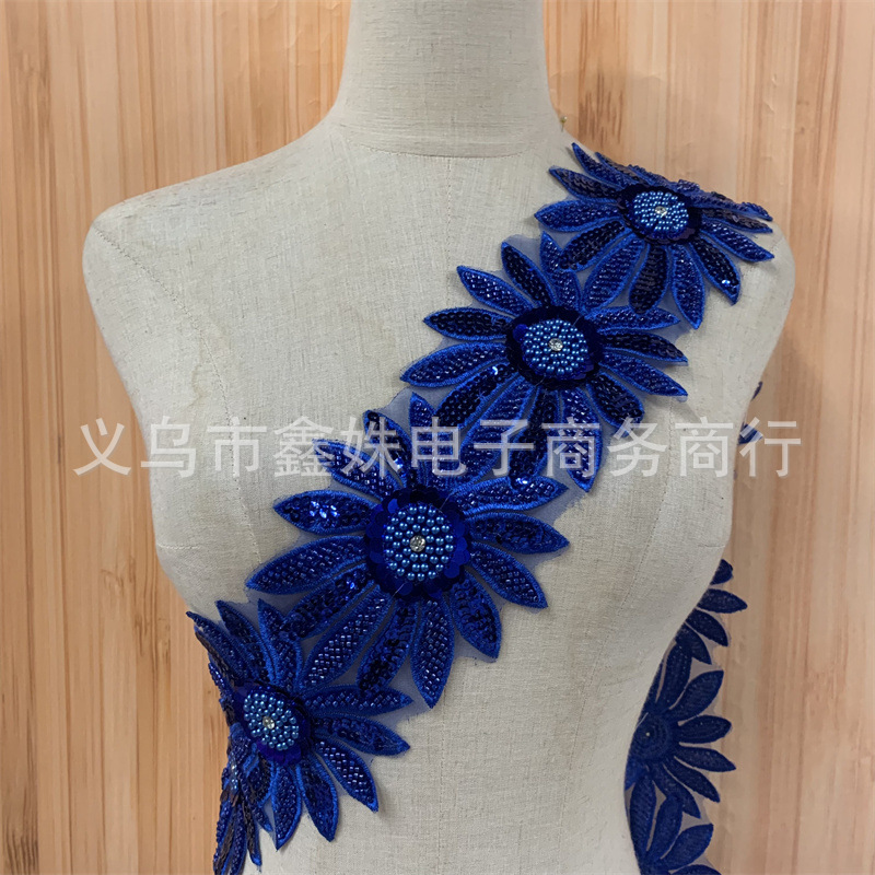 Beaded sequins, embroidered barcodes, wedding dress and evening gown accessories pic 3
