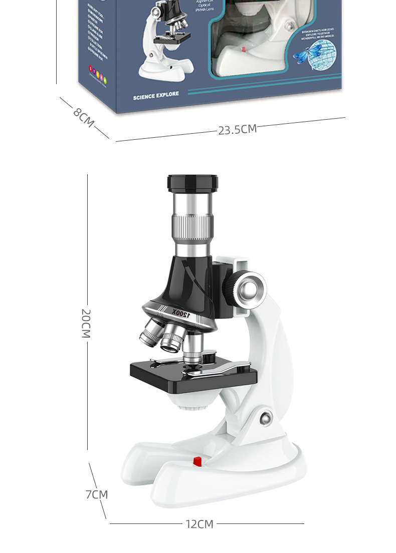 博燃儿童光学显微镜生物高清校准1200倍放大镜科学小实验益智玩具详情13