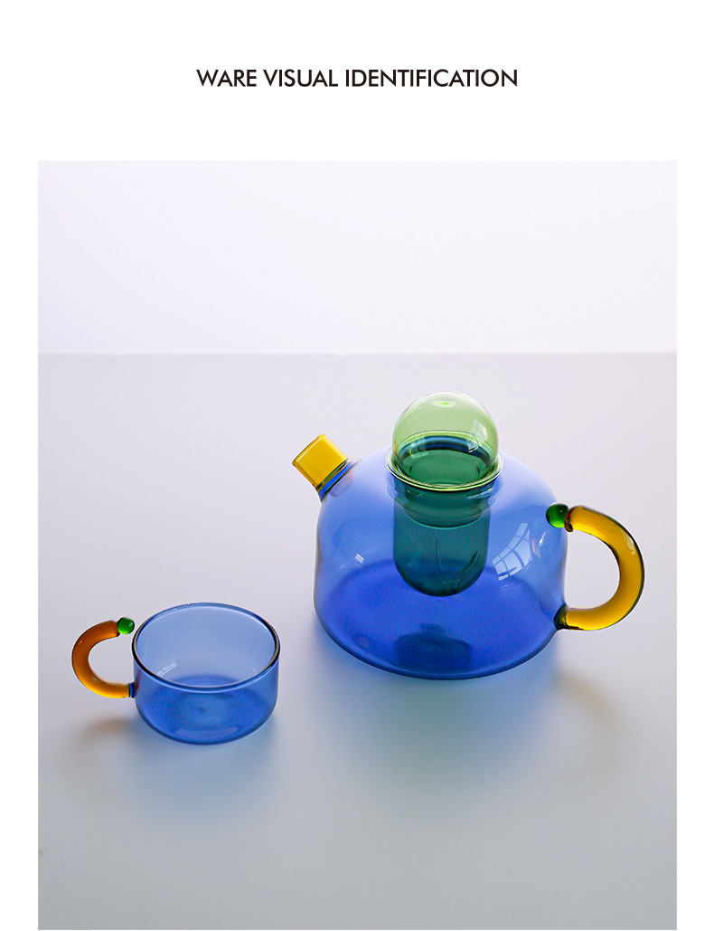 Creative high-temperature resistant glass tea water separation and filtration small brewing teapot, household electric ceramic stove, tea flower brewing teapot around the stove pic 10