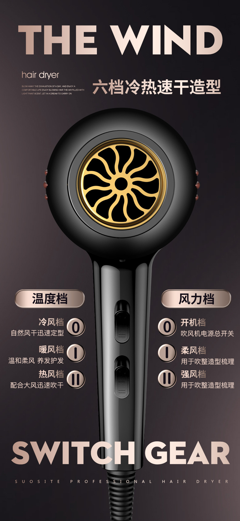 吹风机家用冷热风蓝光负离子护发吹风筒发廊专用大功率速干电吹风详情17