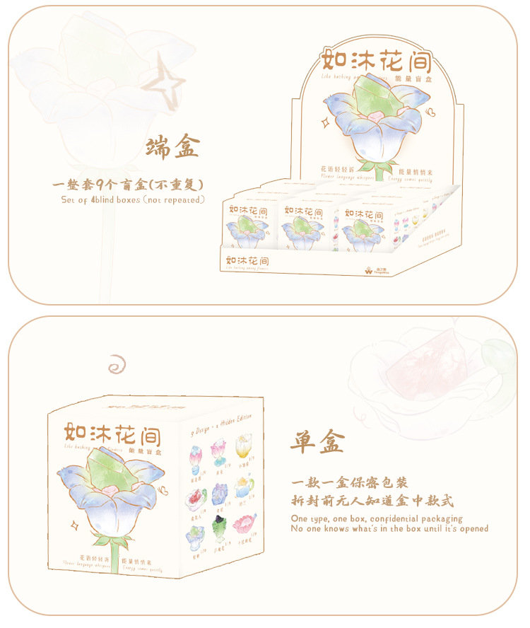 如沐花间能量盲盒 创意水晶设计树脂工艺品摆件桌面装饰摆件盲盒详情12