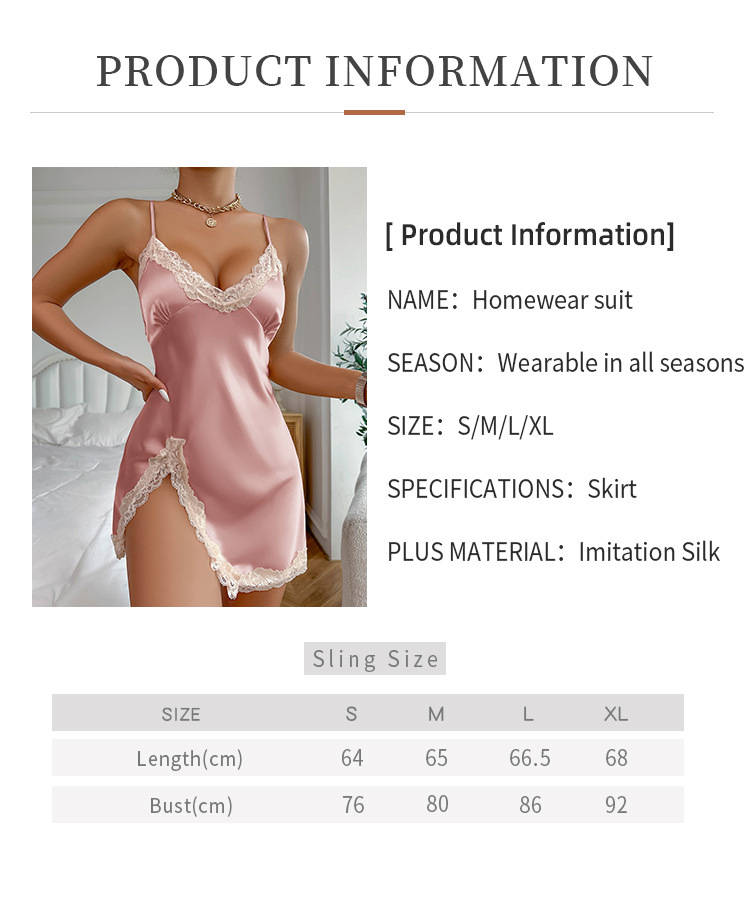 YANNI ice silk pajamas, feminine backless halter skirts, summer new short skirts, thin breathable home wear, large-sized sleeping skirts, wholesale for export to the Middle East and South America pic 3