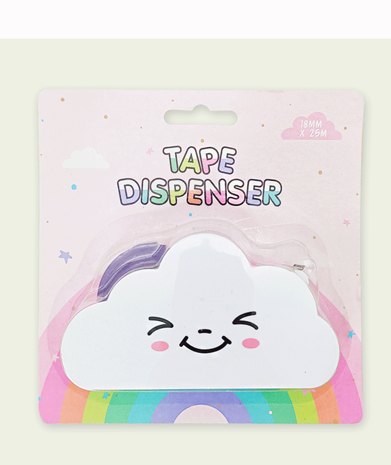 跨境直供彩虹胶带云朵切割器学生手账桌面胶带座可爱打包胶带机详情15