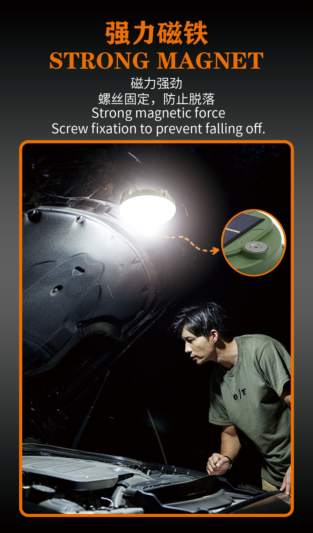 新款太阳能充电户外帐篷灯露营照明多场景室内应急灯可调节手把详情13