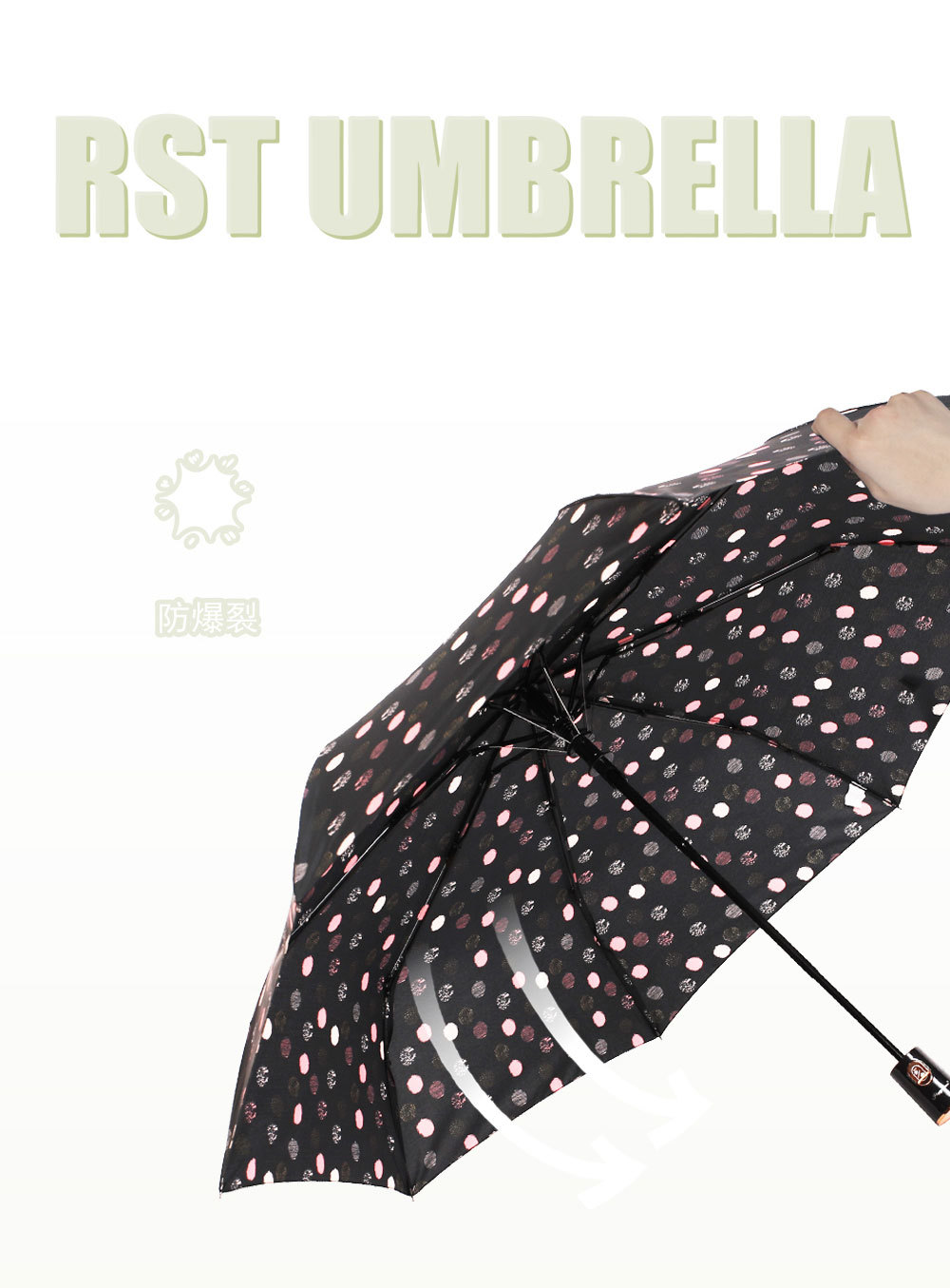 【外贸】星宝跨境三折半自动伞出口雨伞3 folding umbrella stock详情7