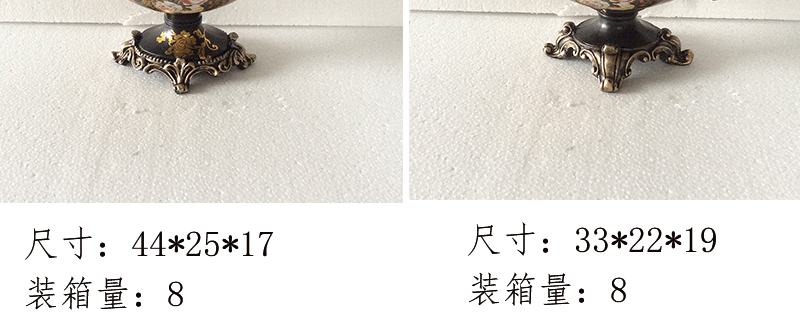 欧式宫廷装饰品摆件黑色树脂花瓶家居客厅酒柜桌面花器树脂果盘详情8