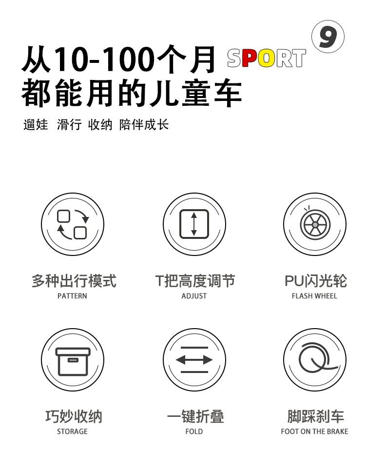 批发新款儿童滑板车2-7岁宝宝坐骑三合一小孩扭扭溜溜车可滑推行详情2