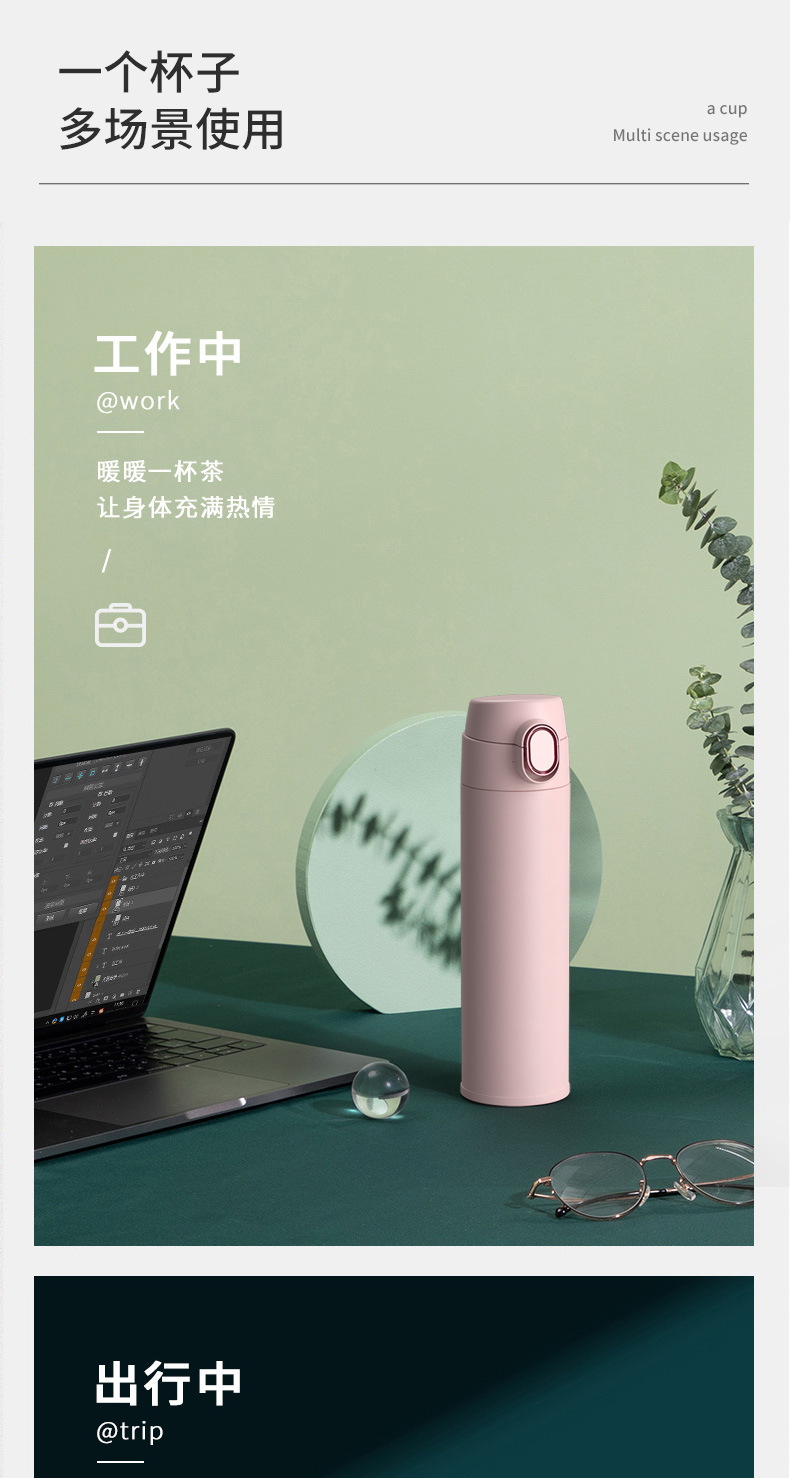 New type of insulated cup, 316 stainless steel cup, student high appearance level, lock buckle bouncy cup, water cup wholesale, large capacity pic 14