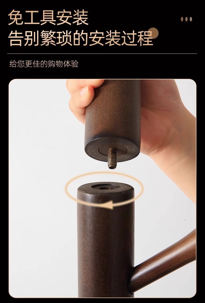 实木卧室落地一体挂衣架简易转角挂衣架立式衣帽架家用宾馆挂衣架详情12