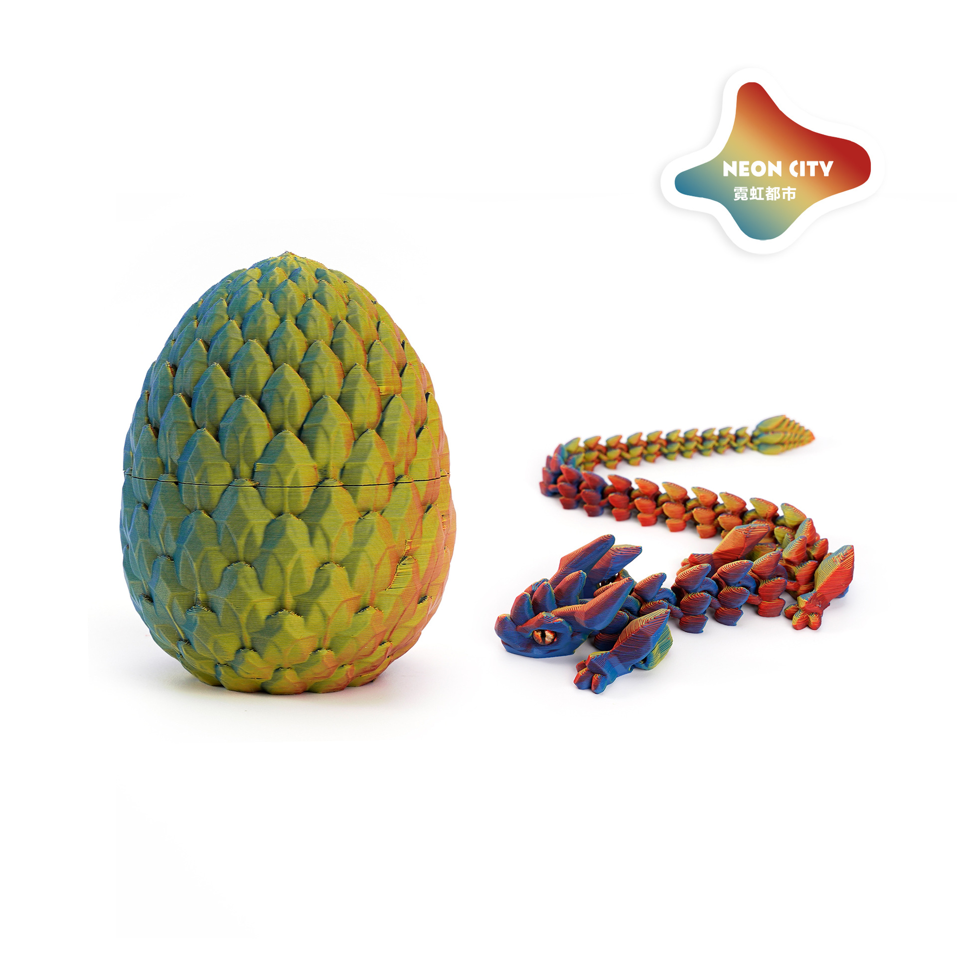 3D打印龙蛋套装水晶角龙手办摆件工艺品潮玩彩色收纳动物创意详情8