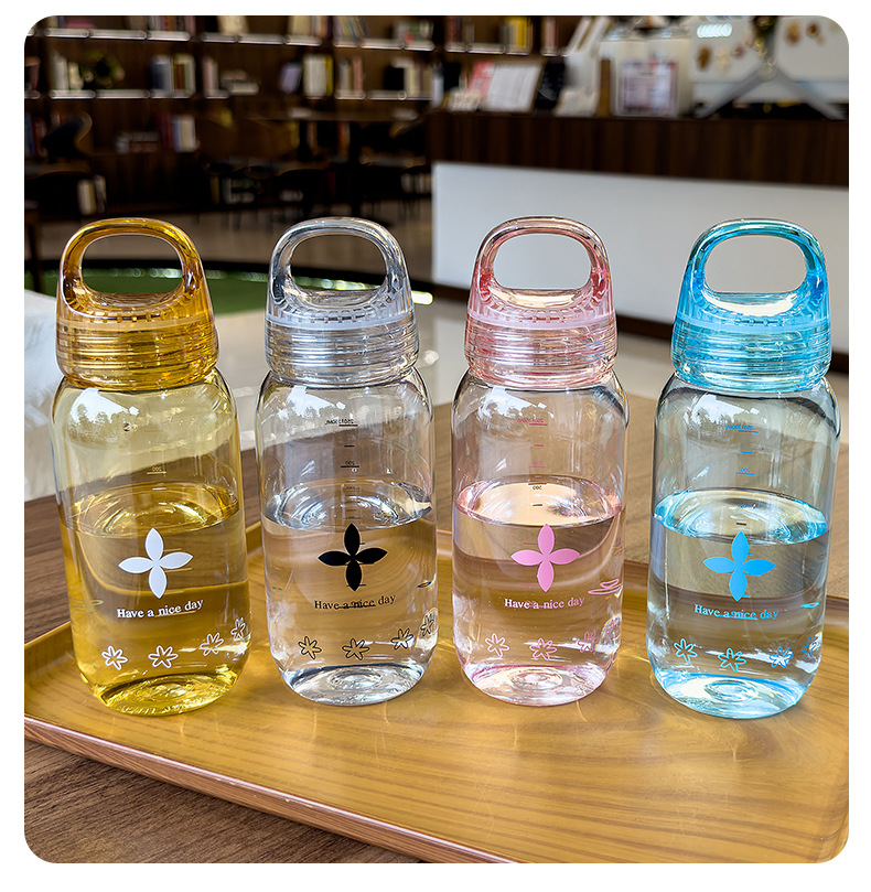 Hand-held plastic cup with scale, portable student cup for both men and women, transparent Tritan material pic 15