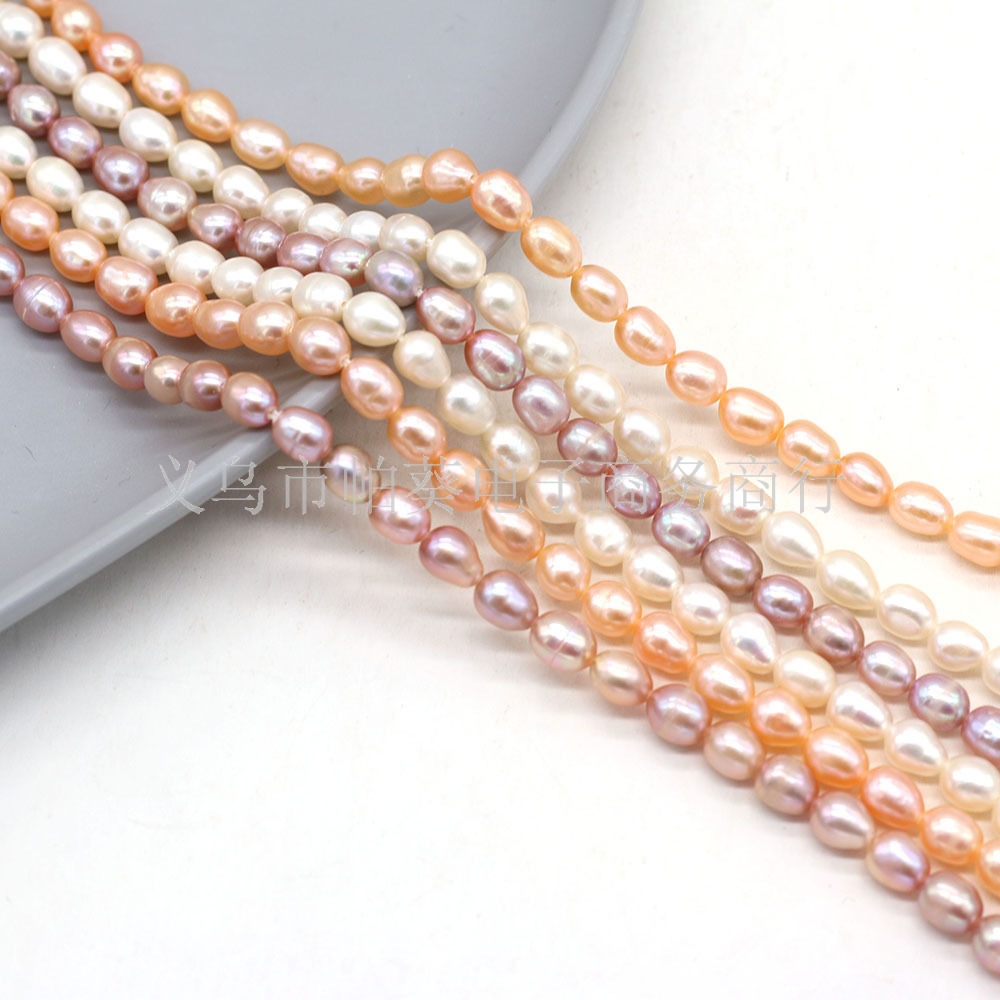 Natural freshwater pearl rice beads, DIY jewelry accessories, handmade jewelry necklaces, wholesale and production pic 2