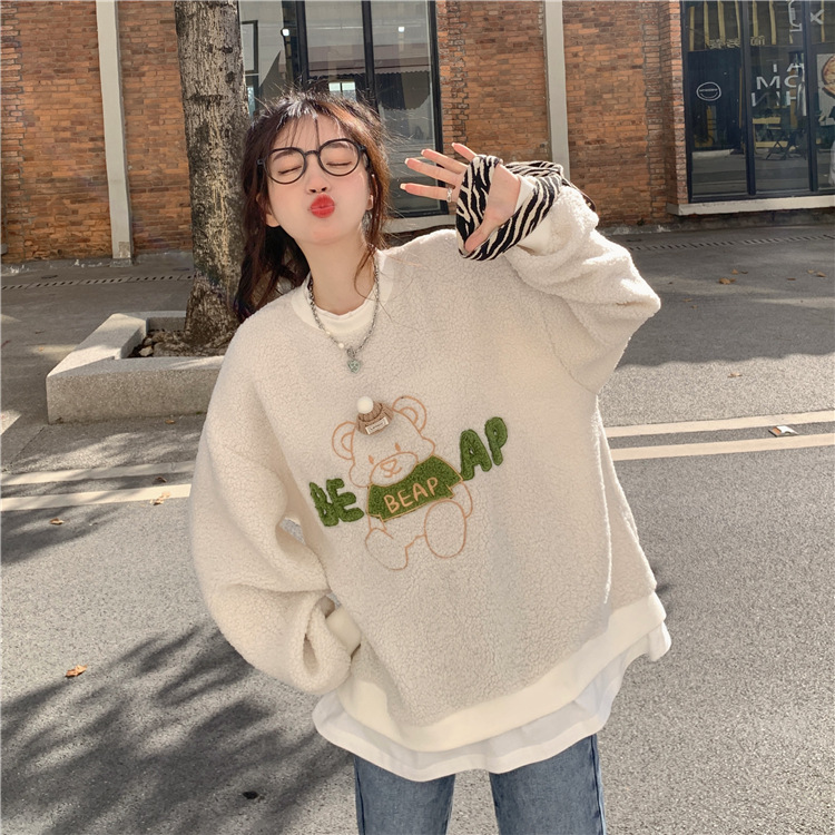 Here are two new autumn 2024 embroidered loose long-sleeved sweatshirts for women pic 20