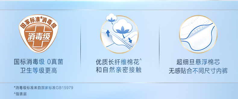 淘淘氧棉天山白卫生巾纯棉日用夜用无香型姨妈巾安睡裤护垫整箱批详情3