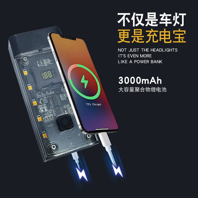 2025 New TYPE-C charging transparent cycling equipment, night riding light, powerful bicycle light, outdoor mountain bike front pic 5