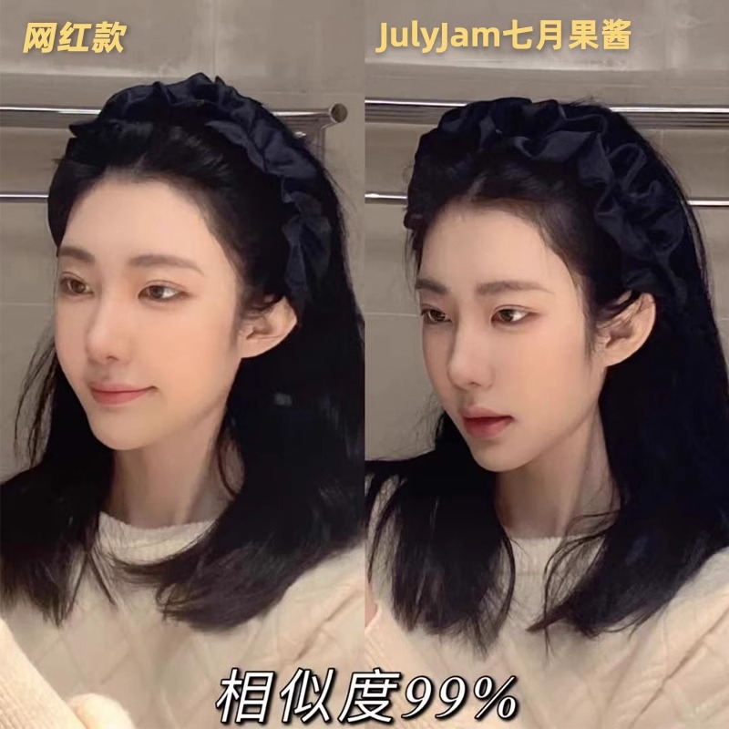 High-end, light luxury hair band for women, high head, pleated facial cleanser, silk large intestine hair band, hair accessories, headwear, headband wholesale 02 pic 7