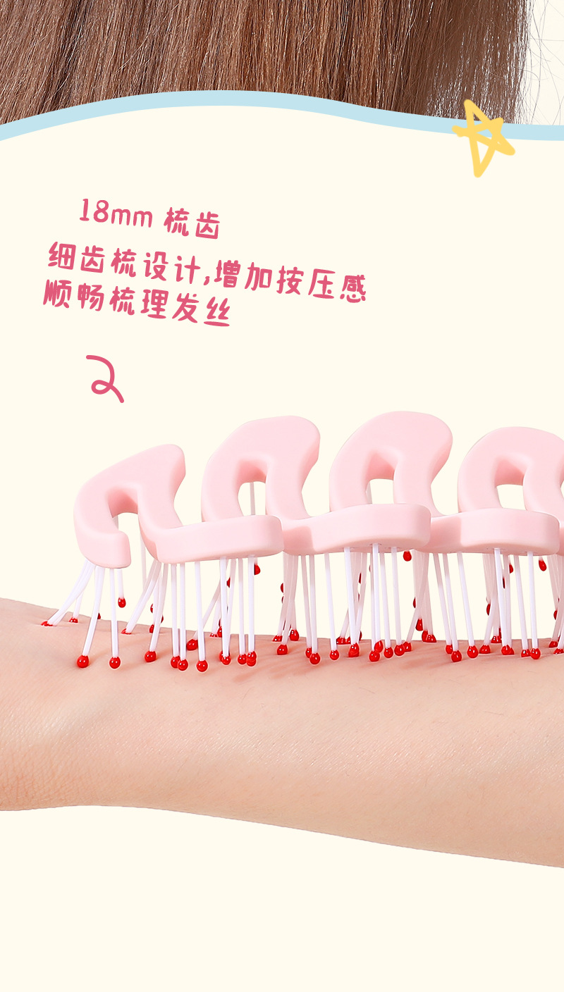Sanrio officially authorized KT hollowed-out comb, styling smooth hair, fluffy comb, rib comb, beauty comb, airbag comb pic 12