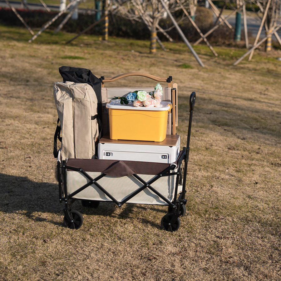 Jingyiqiang load-bearing camping vehicle, large outdoor trolley, folding hand-pushed campsite vehicle, portable picnic camping vehicle, cross-border pic 35
