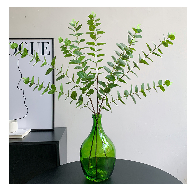 长枝3D打印手感仿真尤加利叶单支金钱叶拍照道具家居装饰假树叶详情13