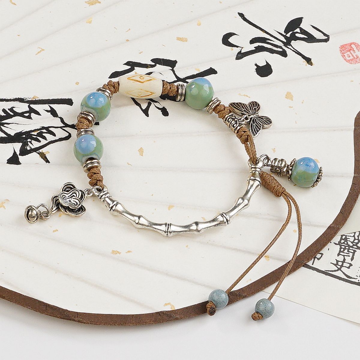 Wholesale Jingdezhen ceramic bracelets, ethnic style bracelets, fresh and cute student bracelets, fashionable handmade accessories, as gifts pic 23