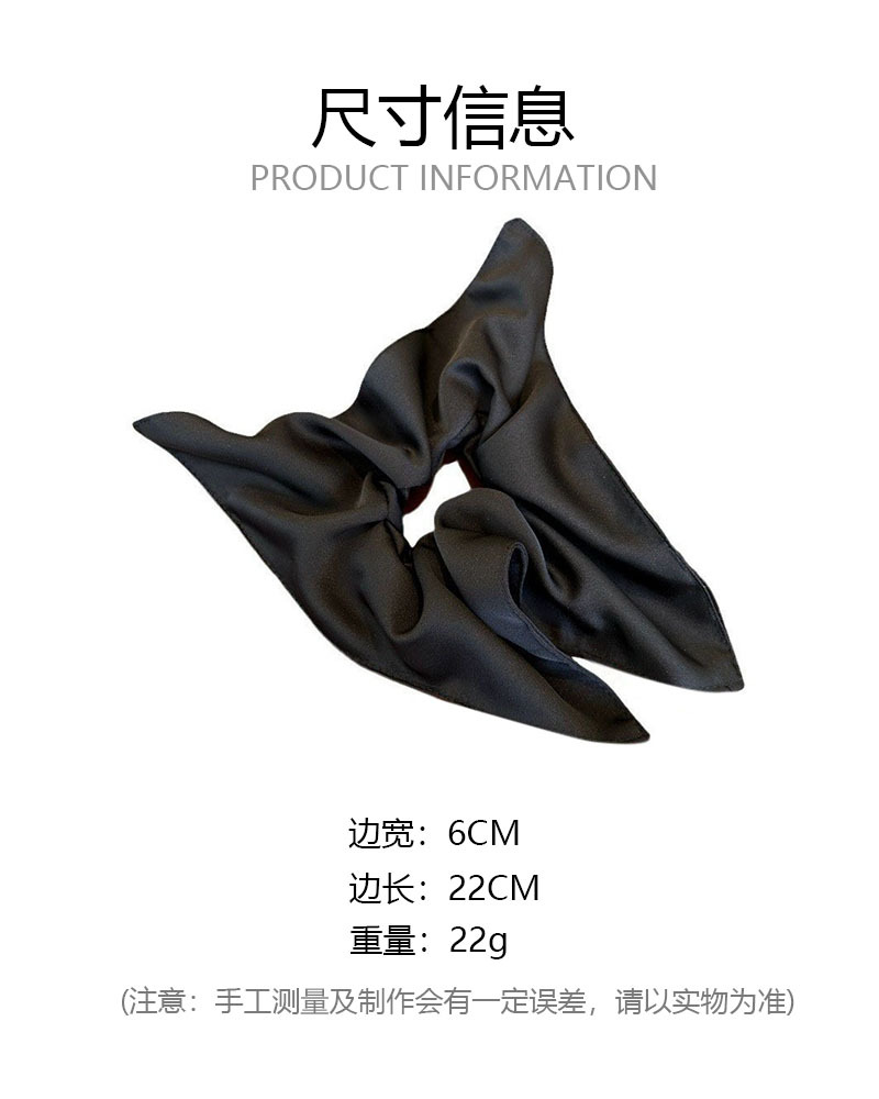 Korean smooth satin square scarf, large hair band, retro and simple style, laid-back and elegant, flower-shaped headband, headwear for women pic 4