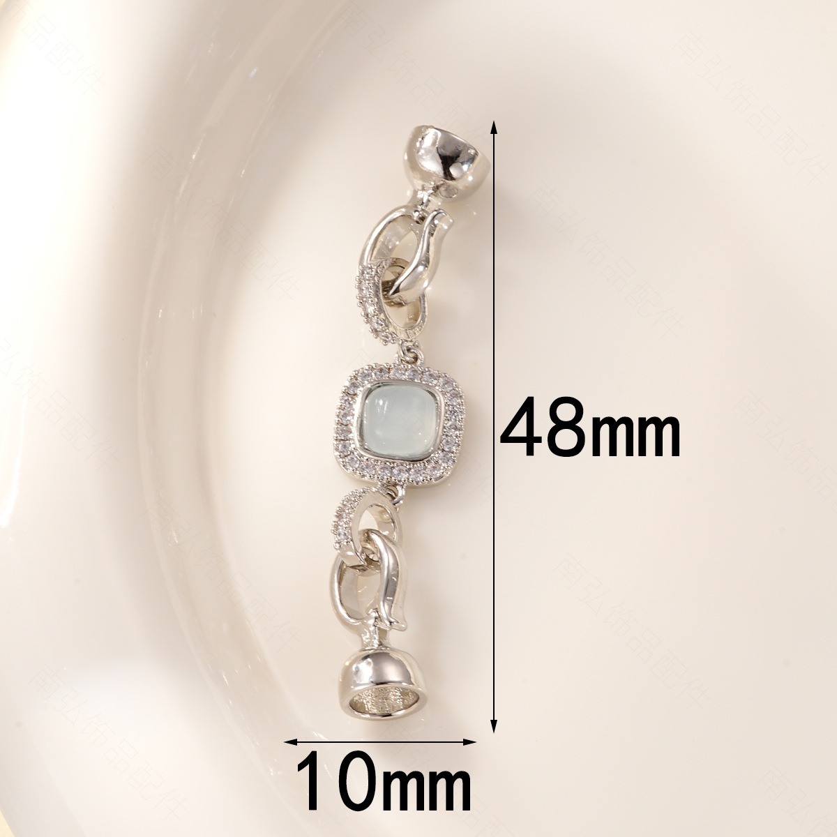 New product: Zirconium gemstone necklace clasp, copper-plated with real gold for color retention and high-end feel, DIY jewelry accessory pic 4
