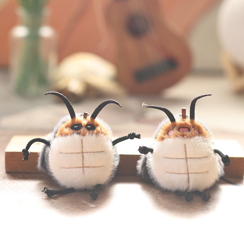 Cute and adorable little cockroach pendant, plush toy doll, little bug, little strong bag, hanging decoration, keychain, doll pic 1