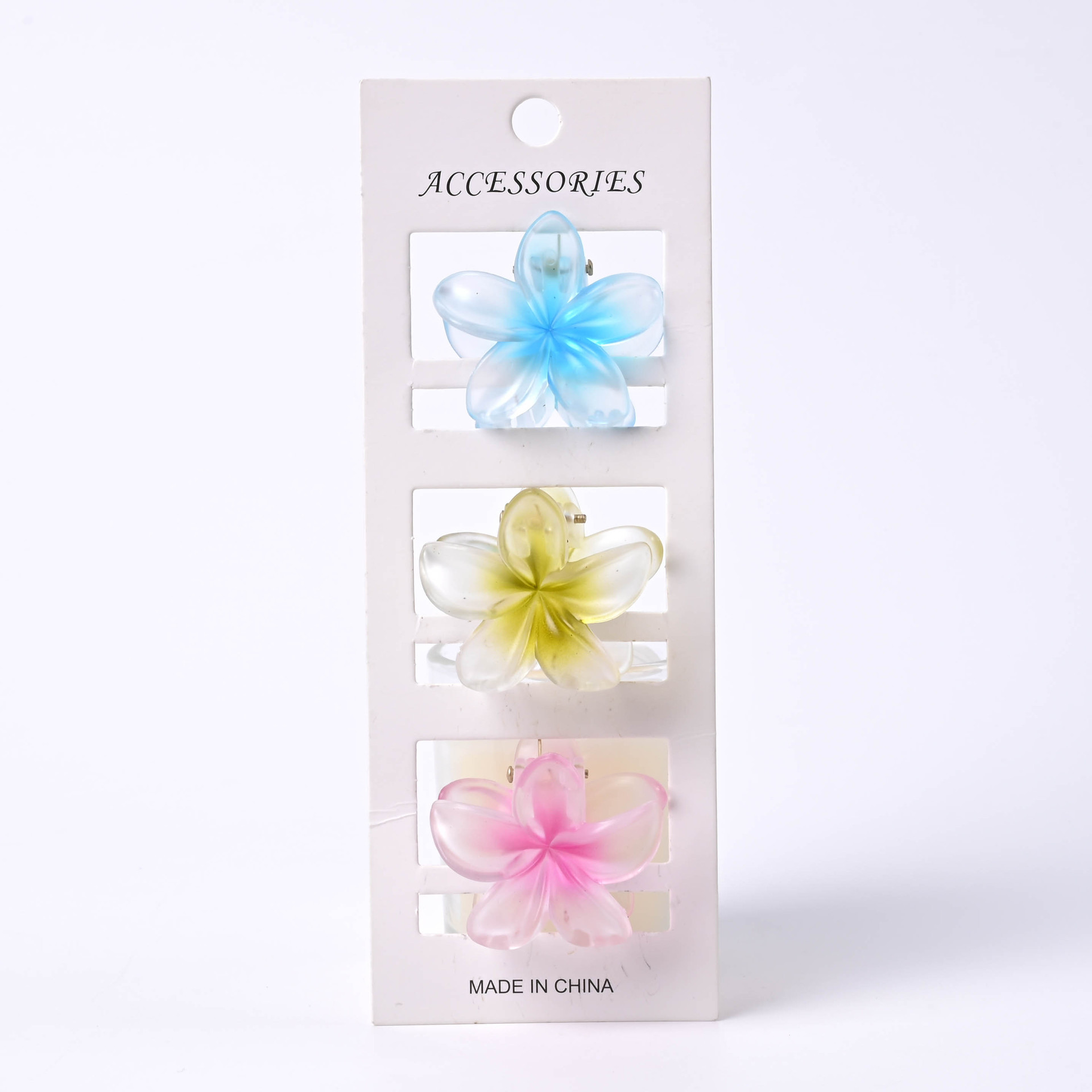 4cm matte gradient frangipani color travel essential hairpin, half-tied ponytail side clip, wholesale foreign trade supply pic 9