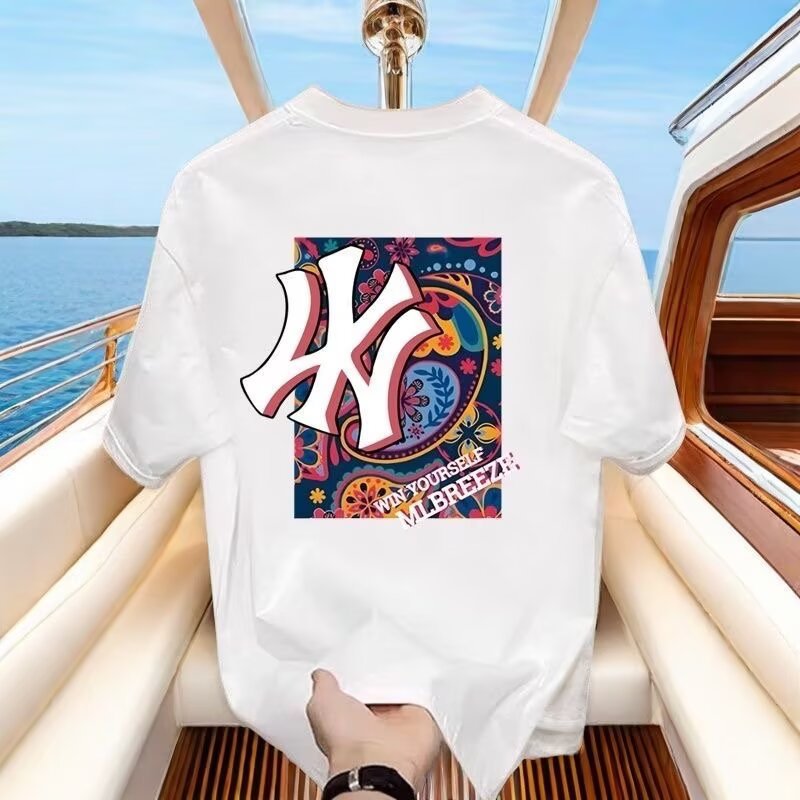 National trendy summer 2025 camiseta de manga corta hombre estampado cuello redondo cuerpo adolescente legging suelto camiseta pic 25
