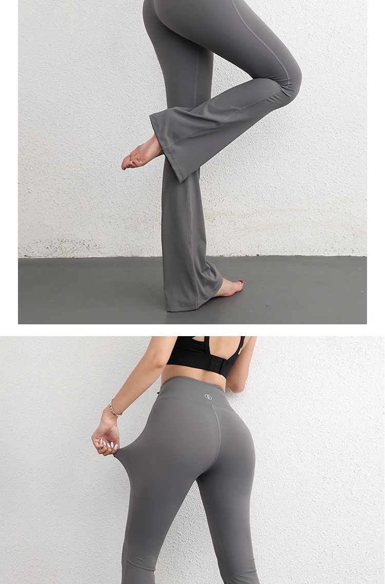 lulu foreign trade high-waisted, hip-lifting flared pants, seamless nude yoga fitness pants for women pic 18