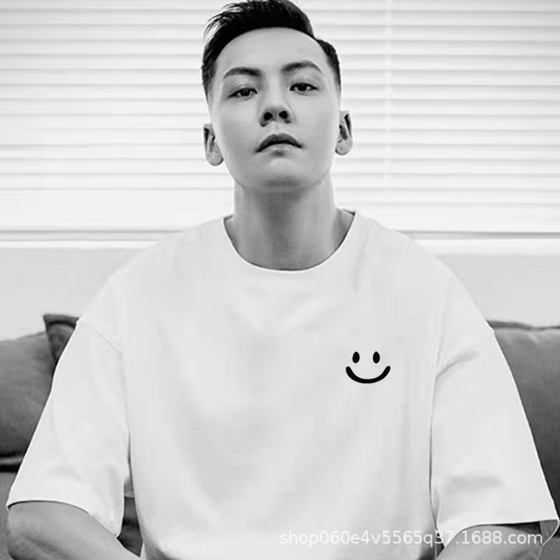 Wholesale of 2025 new summer pure cotton round-neck half-sleeved T-shirts for both men and women, loose short sleeves pic 9