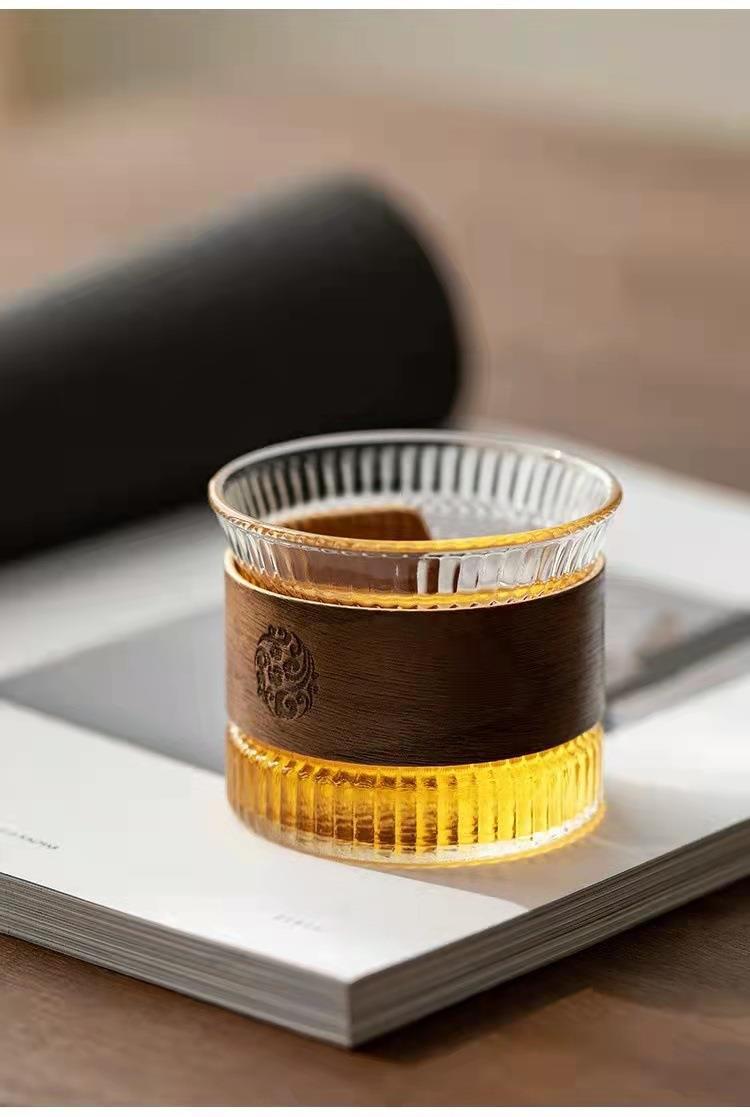 日式竖纹玻璃茶杯防烫隔热茶具泡茶公道杯茶器个人主人杯功夫茶详情19