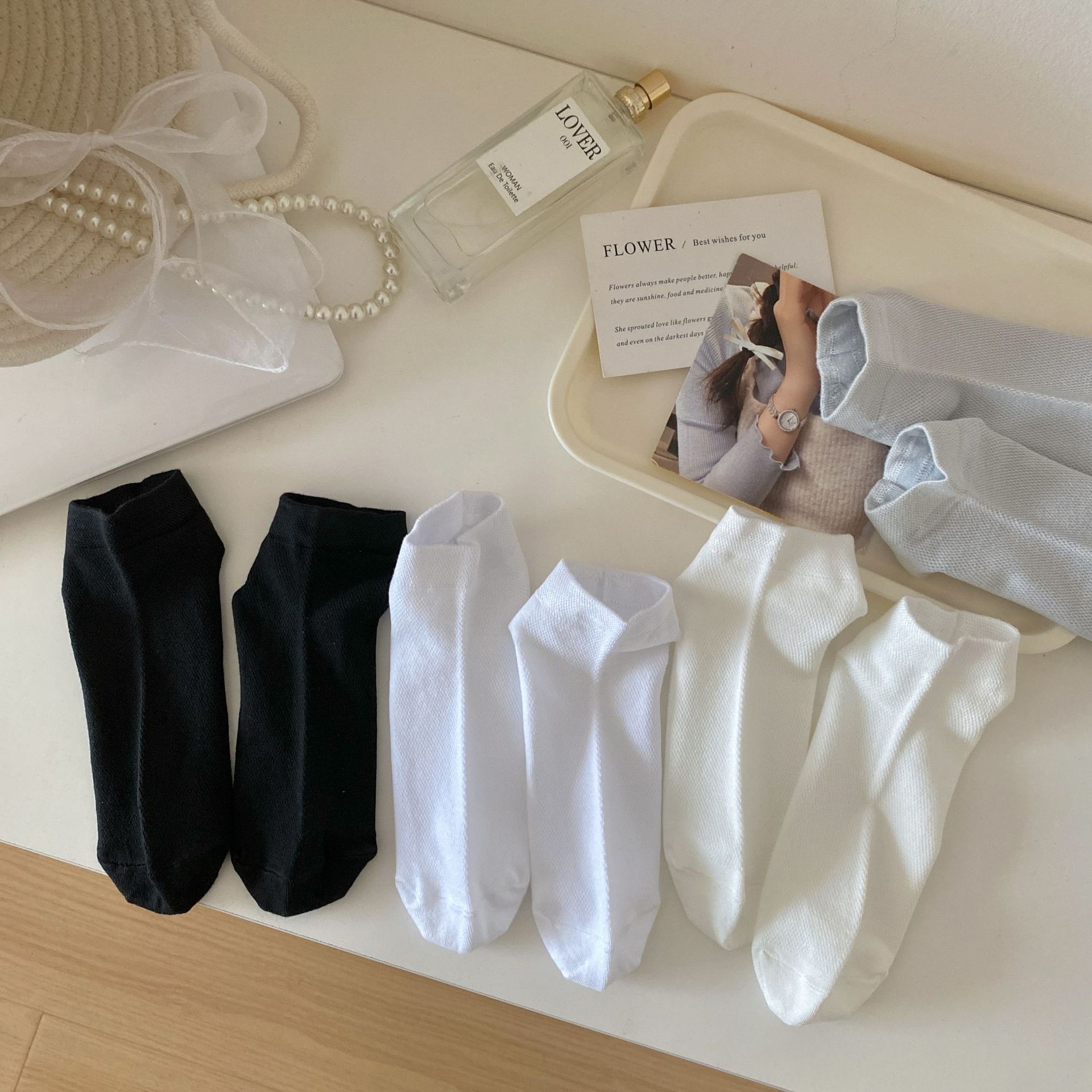 春夏新款莫代尔女士纯色船袜冰氧网面柔软亲肤薄款莫兰迪浅口短袜详情18