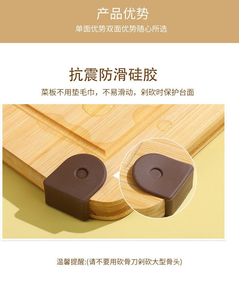 A multi-functional cutting board made of ebony, ironwood, and light-colored bamboo without splicing, a durable and environmentally friendly household cutting board pic 8