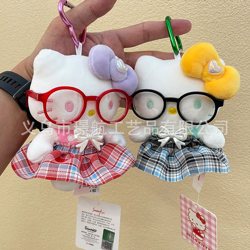 kitty猫毛绒公仔包挂件汽车钥匙扣玩偶背包挂饰hellokitty小挂件详情1