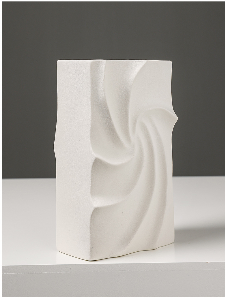 2025 High-end square ceramic vase decoration, European-style creative living room entrance TV cabinet, flower arrangement, fresh water cultivation vase decoration pic 10