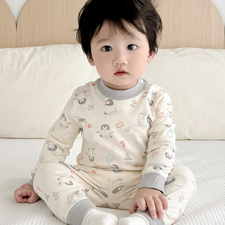 儿童秋衣秋裤套装纯棉男童保暖内衣女童女孩打底春秋宝宝中童睡衣详情11