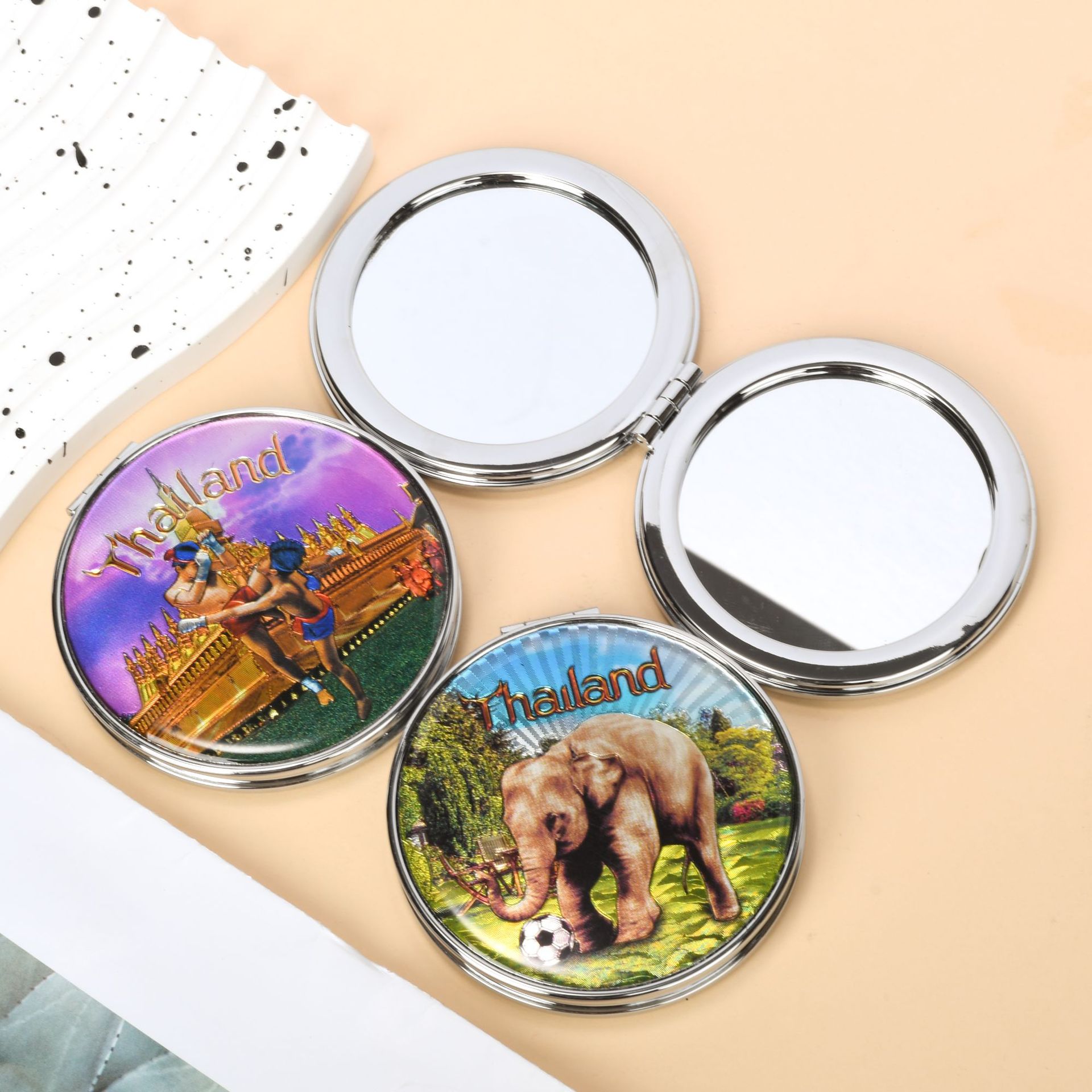 欧美热销化妆镜口袋小镜子定制图案折叠双面镜随身便携镜子女学生详情16