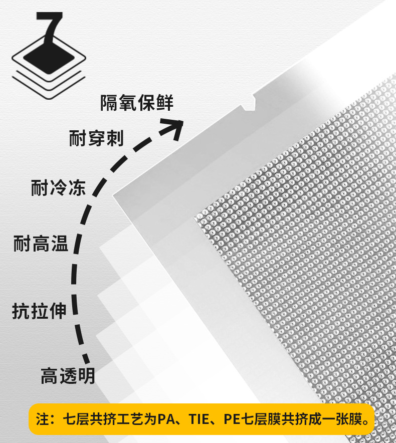 真空袋现货家用熟食保鲜密封压缩塑封袋网纹路真空食品包装袋定制详情3