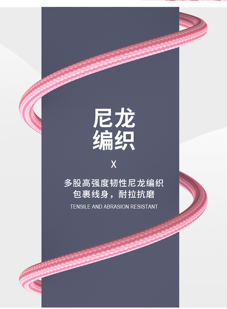 手机数据线适用安卓micro苹果iphone三星typec华为手机编织充电线详情7