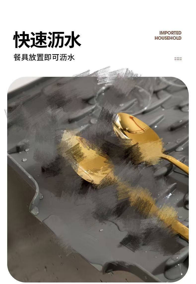 Silicone water-draining pad for countertop slope, kitchen heat-resistant and heat-insulating pot pad pic 3