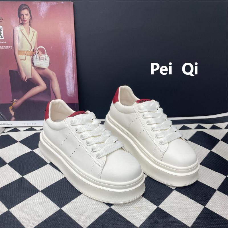 发泡底真皮小白鞋女2024春秋新款简约百搭厚底板鞋休闲学院风女鞋详情12