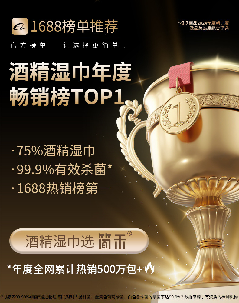 75度酒精湿巾80抽大包独立包装一次性杀菌消毒酒精湿纸巾批发工厂详情5